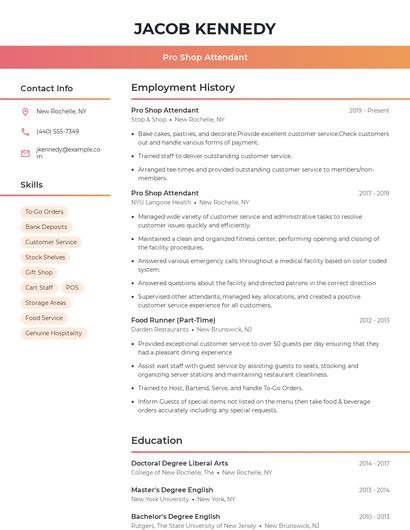 Resume example 3