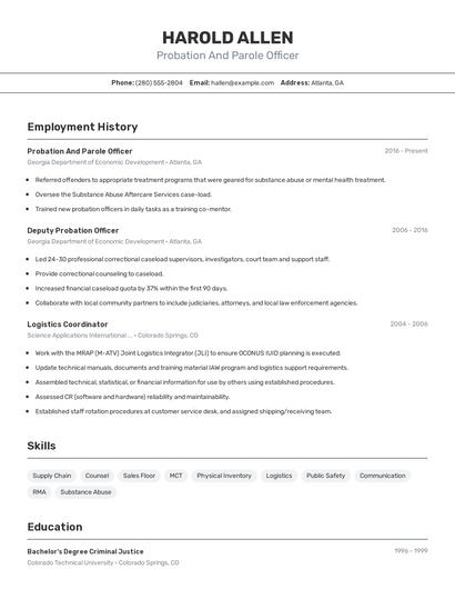 Resume example 2