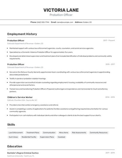 Resume example 2