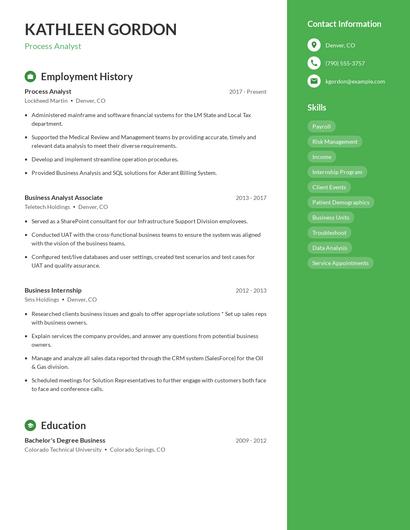 Resume example 5