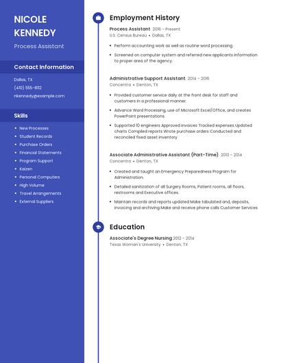 Process Assistant Resume