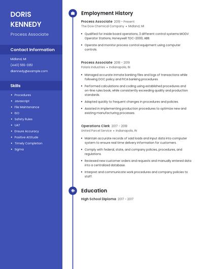 Process Associate Resume