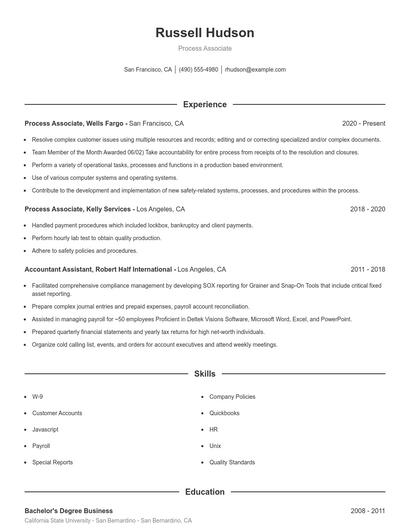 Resume example 1