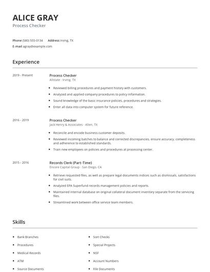 Process Checker Resume