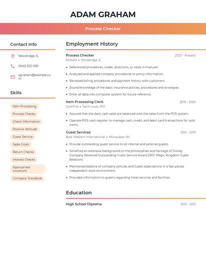 Process Checker Resume