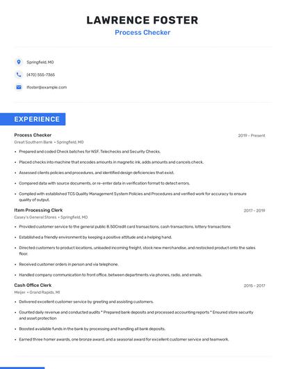 Process Checker Resume