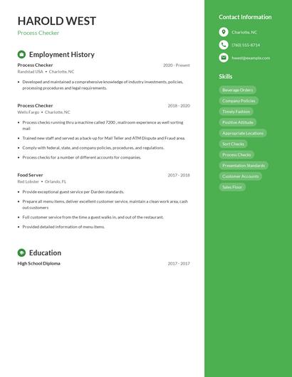 Process Checker Resume
