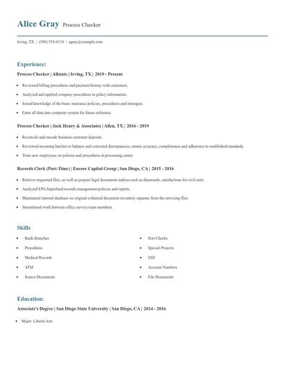 Process Checker Resume