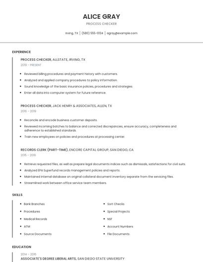 Process Checker Resume