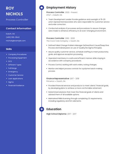 Process Controller Resume