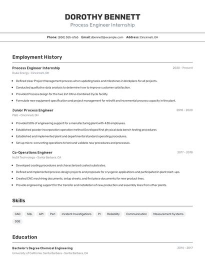 Resume example 2