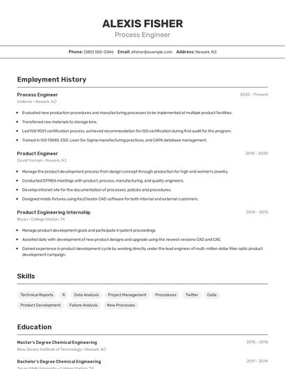 Resume example 2