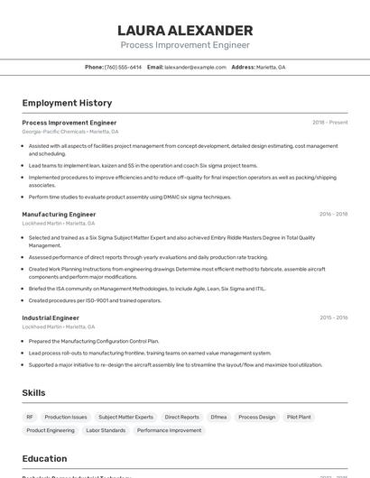 Resume example 2