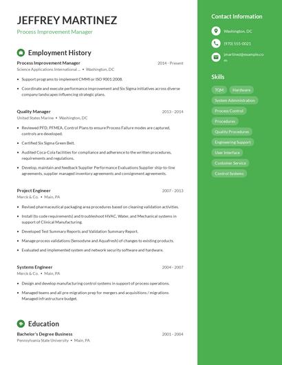 Resume example 5