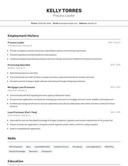 Resume example 2