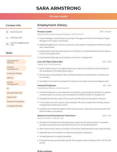 Resume example 3