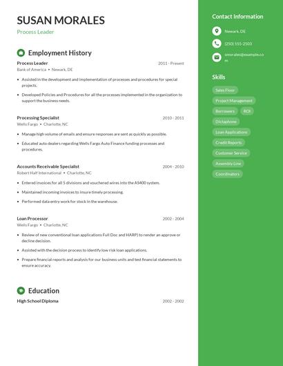 Resume example 5