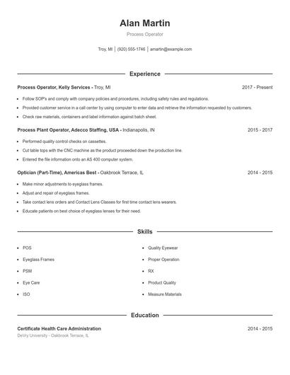 Resume example 1