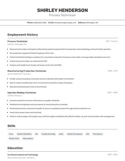Resume example 2