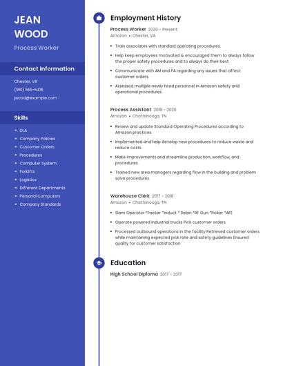 Process Worker Resume