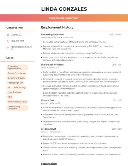 Resume example 3