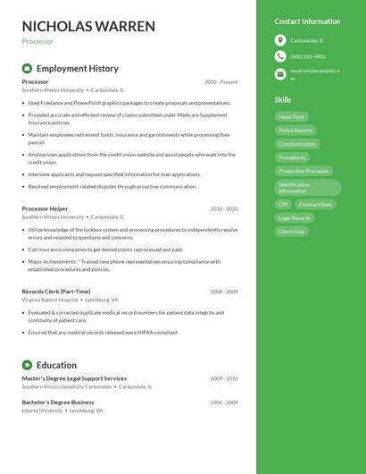 Processor Resume