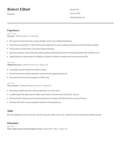 Processor Resume
