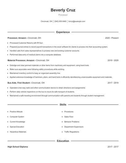 Processor Resume