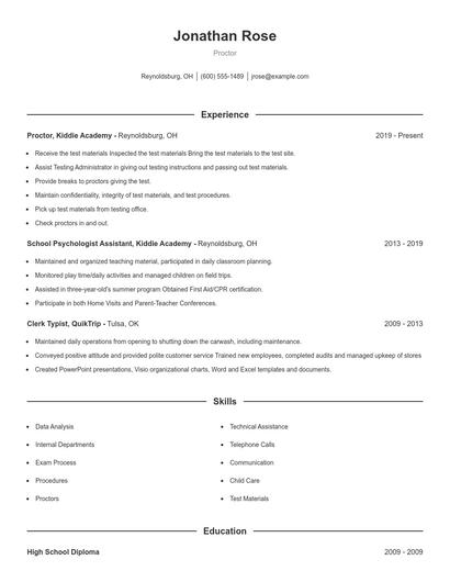 Resume example 1