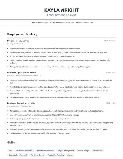Resume example 2