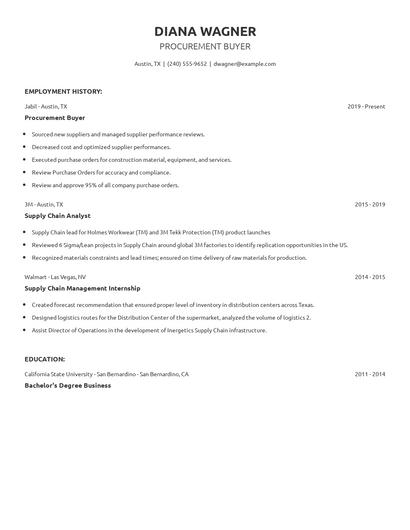Procurement Buyer Resume