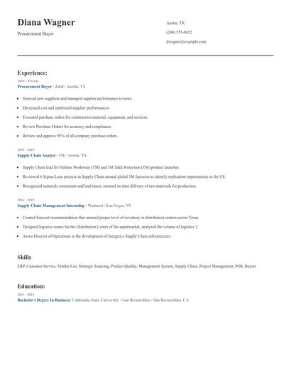 Procurement Buyer Resume