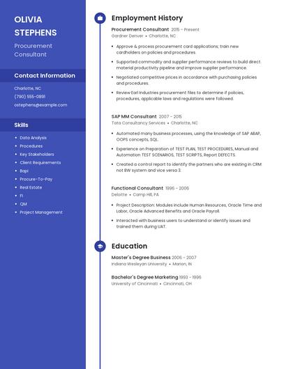 Procurement Consultant Resume