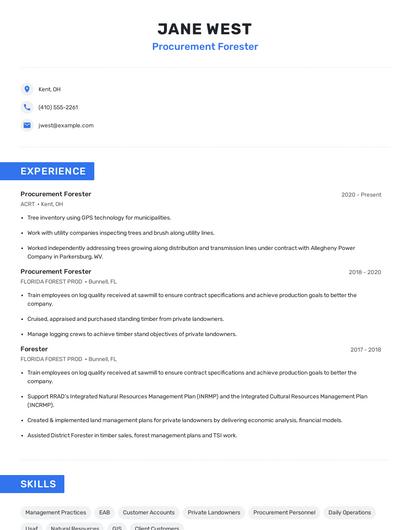 Procurement Forester Resume