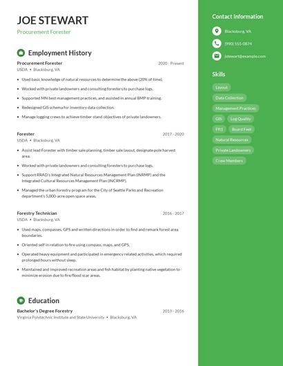 Procurement Forester Resume