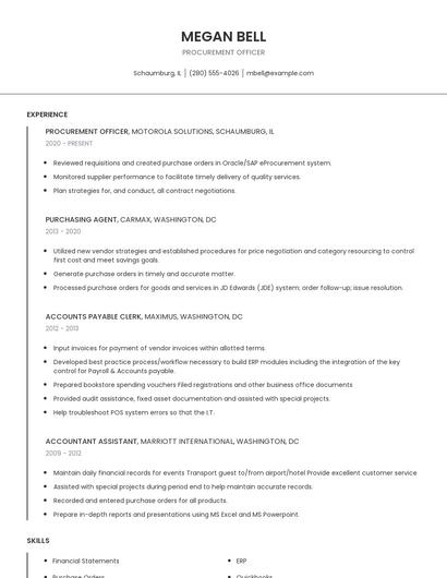 Procurement Officer Resume