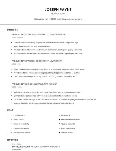 Produce Buyer Resume