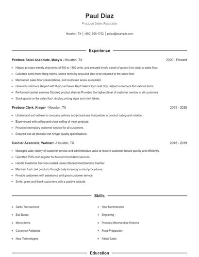 Resume example 1