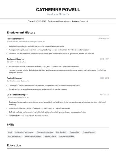 Resume example 2