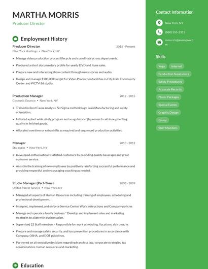 Resume example 5