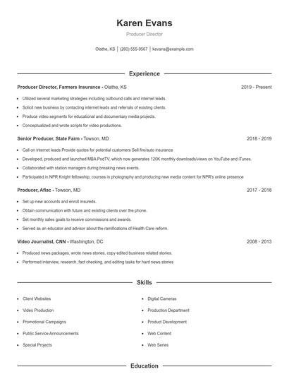 Resume example 1