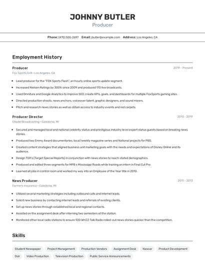 Resume example 2