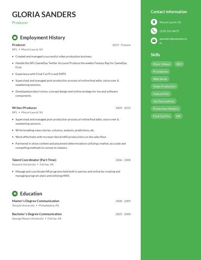 Resume example 4