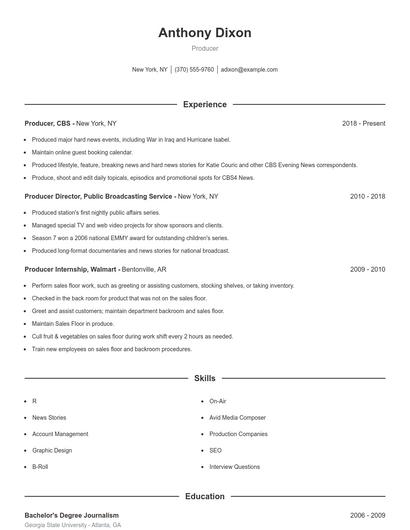 Resume example 1