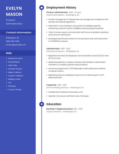 Product Administrator Resume