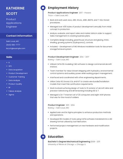 Product Applications Engineer Resume