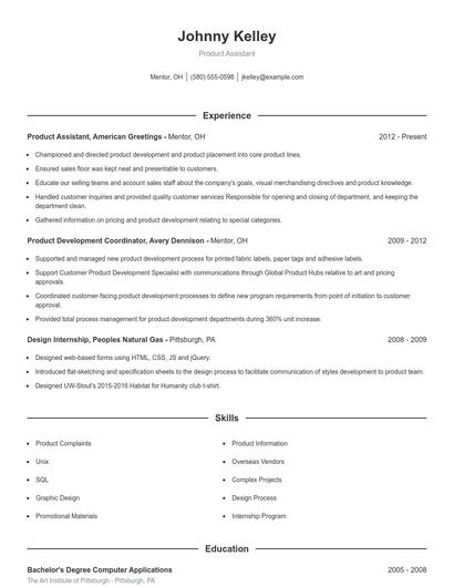 Resume example 1