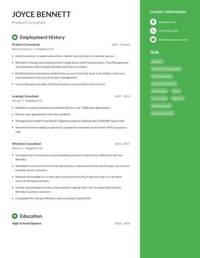 Resume example 4