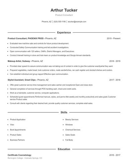 Resume example 1