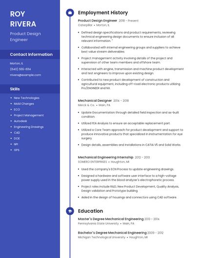 Product Design Engineer Resume